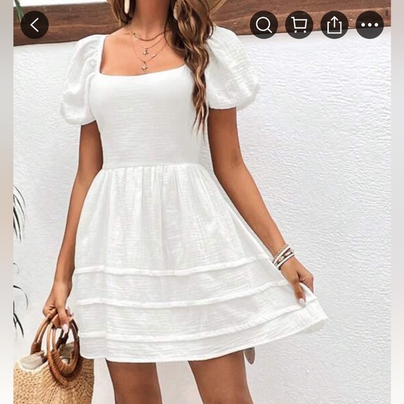 NWT - White dress 
Short Sleeve
Backless-Tie Back
High Waist 
100% Cotton - Picture 3 of 6